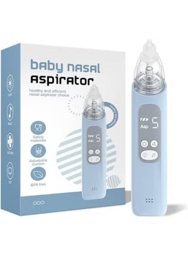 Electric Baby Nasal Aspirator - Powerful 5-Level Suction - Rechargeable Nose Cleaner with Soothing Light & Nursery Rhymes - Image 1